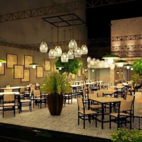 Lắp đặt đèn chiếu sáng nhà hàng